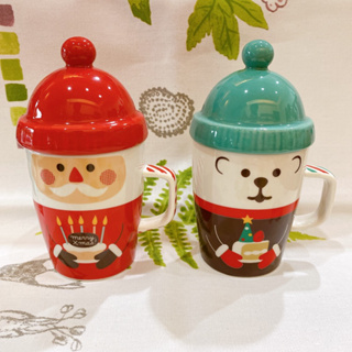 日本帶回 DECOLE concombre 馬克杯 含蓋子 聖誕老公公 小熊 聖誕節 交換禮物 可愛