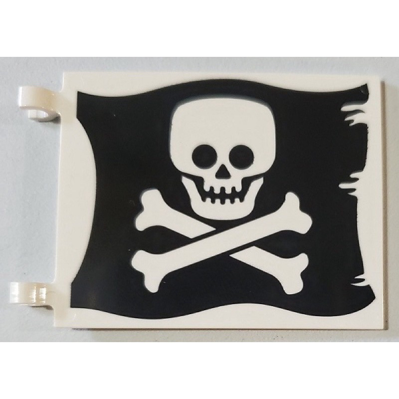樂高 2525 21322 白色 印刷 6X4 旗 大旗 骷顱 骷髏 海盜 官兵 梭魚灣 配件