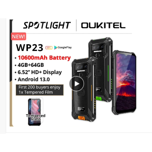 歐奇 oukitel WP23 三防智慧型手機6.5吋IP68防水POC對講4G安卓手機