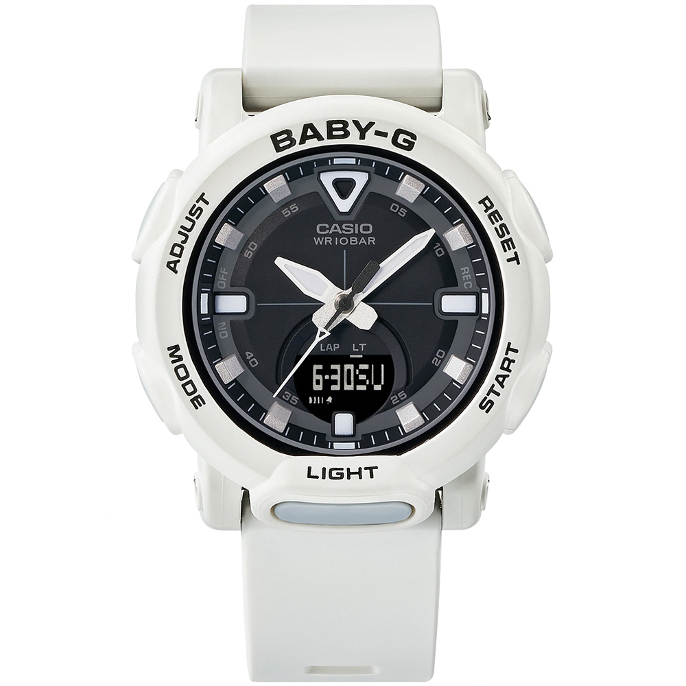BABY-G CASIO 卡西歐 戶外露營自動照明手錶-純真白 BGA-310-7A2