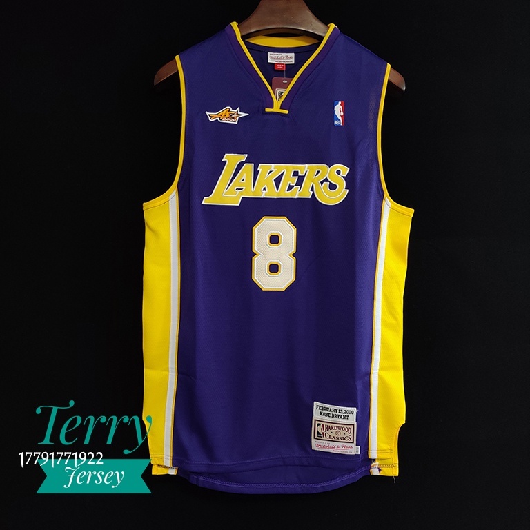 TerryJersey M&amp;N 湖人 Kobe Bryant 00賽季 明星賽 Au 刺繡 電繡 NBA 球衣 柯比