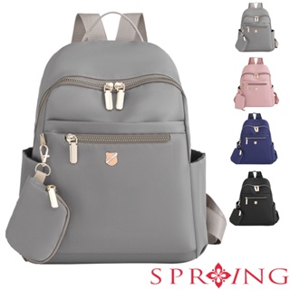 SPRING-時尚簡約大容量尼龍商務旅行後背包學生書包-多色