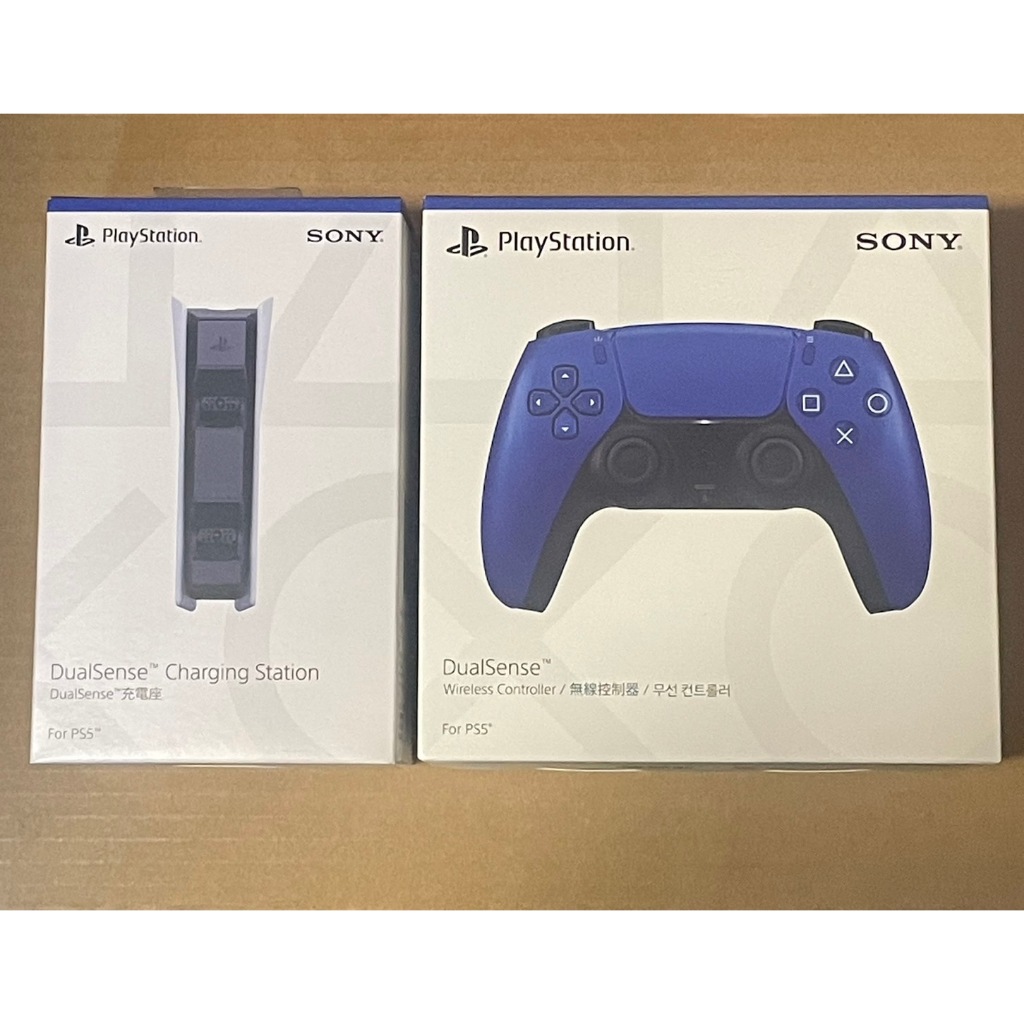 PS5 全新/現貨 原廠無線震動手把 鈷藍色 + 雙手把充電座 台灣公司貨 4948872416122/5057