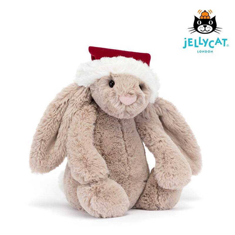 代購 🔥聖誕限定🔥 誠品獨家 jellycat 聖誕兔 拿鐵灰 31cm 聖誕禮物 交換禮物 安撫兔 全系列代購