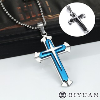 【OBIYUAN】項鍊 三層 十字架 禮物 飾品 2色【SR257】