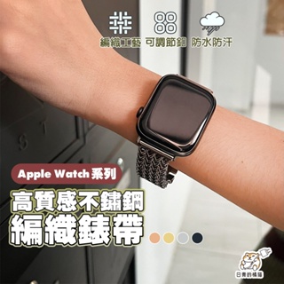 【日青🔥Apple watch錶帶】不鏽鋼編織錶帶 適用 蘋果手錶 5 6 7 SE 49/45/44/41/40mm