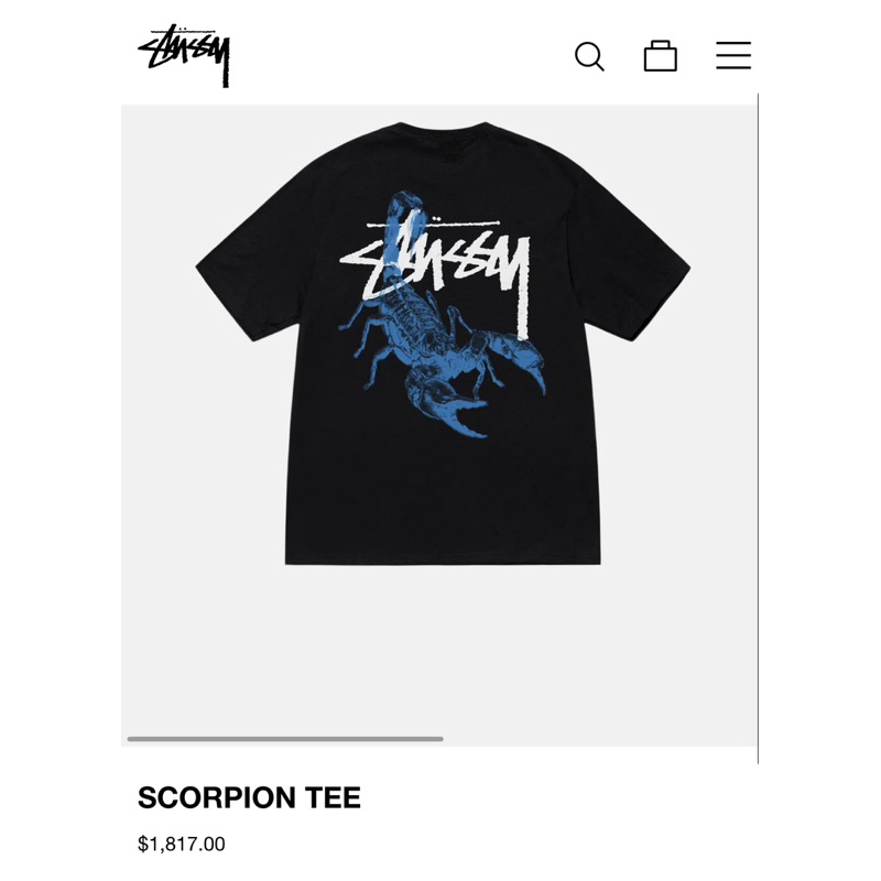 🇺🇸STUSSY SCORPION TEE 23短袖T恤 天蠍 蠍子 正品代購 潮流 美版 滑板