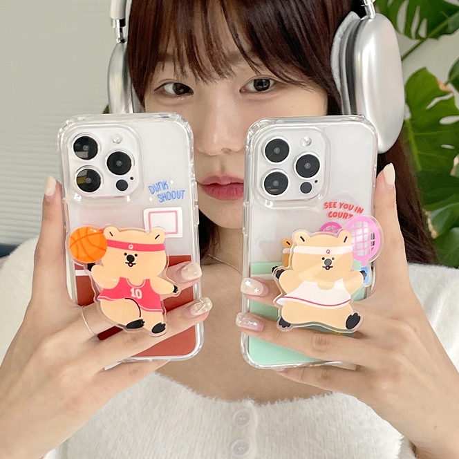韓國 袋鼠運動會 壓克力支架 手機殼│iPhone 15 14 13 12 11 Pro Max Mini Plus