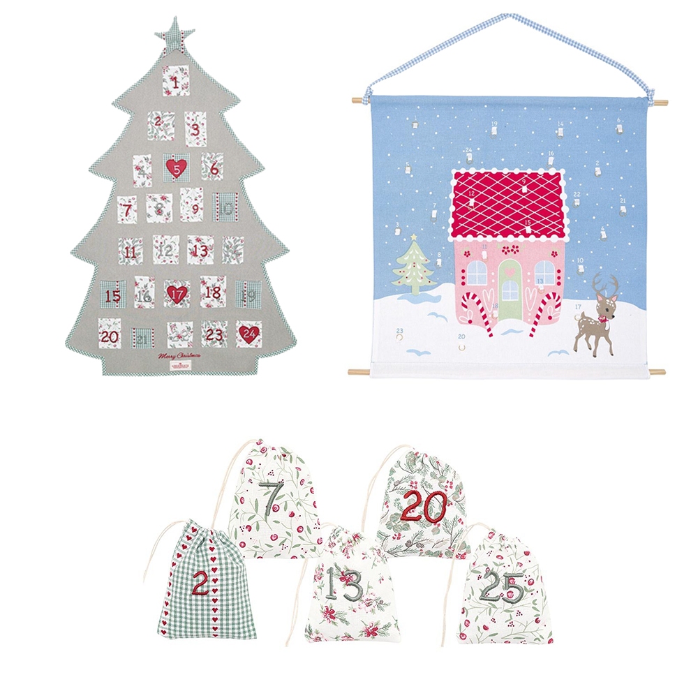 【丹麥GreenGate】聖誕掛飾-共4款《WUZ屋子-台北》聖誕 裝飾 掛飾 倒數 束口袋 聖誕樹 日曆 擺設 禮物
