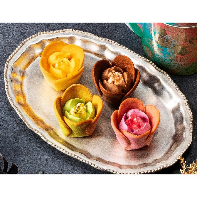 現貨+預購 🇯🇵 日本 tokyo Tulip rose 超美鬱金香餅乾 藝術 花朵 餅乾 鬱金香 花朵餅乾 奶油 聖誕