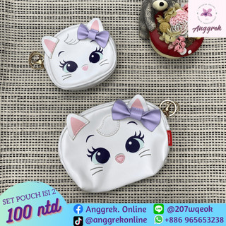 ANGGREKTW SET DOMPET POUCH SET ISI 2 / SET OF 2 CUTE POUCH