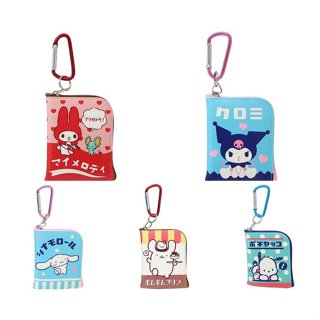 ♥小玫瑰日本精品♥ 美樂蒂 酷洛米 大耳狗 布丁狗 帕恰狗 迷你L型零錢包 揹包掛飾 鑰匙圈 附鎖扣 ~ 3