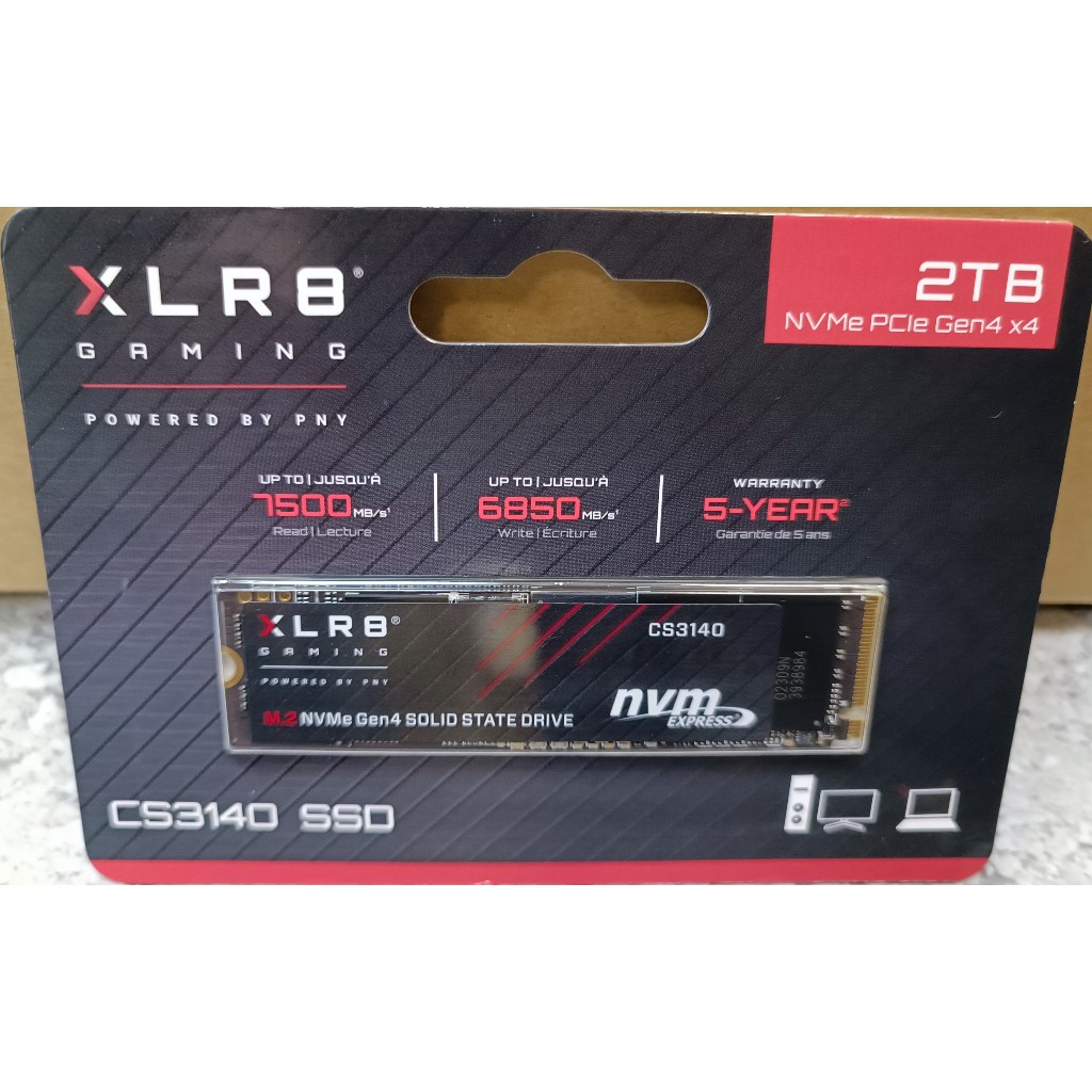 PNY XLR8 CS3140 2TB M.2 2280 PCIe Gen4x4 SSD固態硬碟(含散熱片)