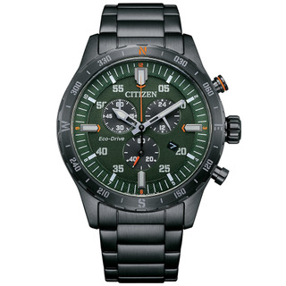 CITIZEN星辰 Chronograph 光動能 黑殼計時腕錶 AT2527-80X