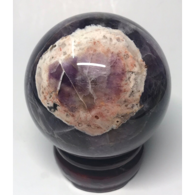 天然紫水晶虎牙球B108C 三財眼
