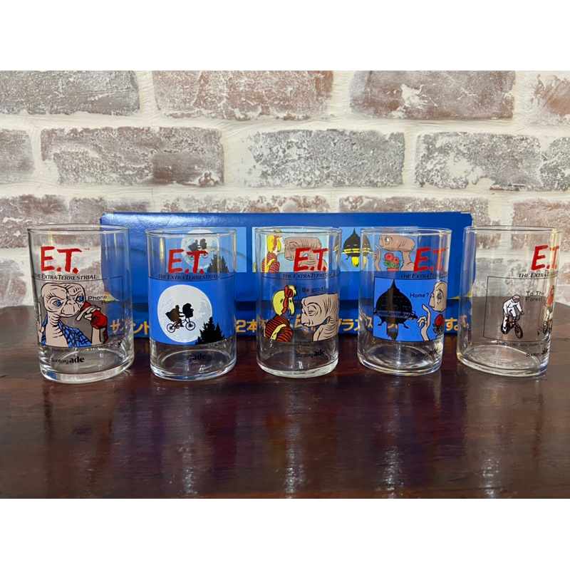 全新 早期 1983稀有絕版 環球影城 E.T. 日本限定 玻璃杯 三多利 SUNTORY