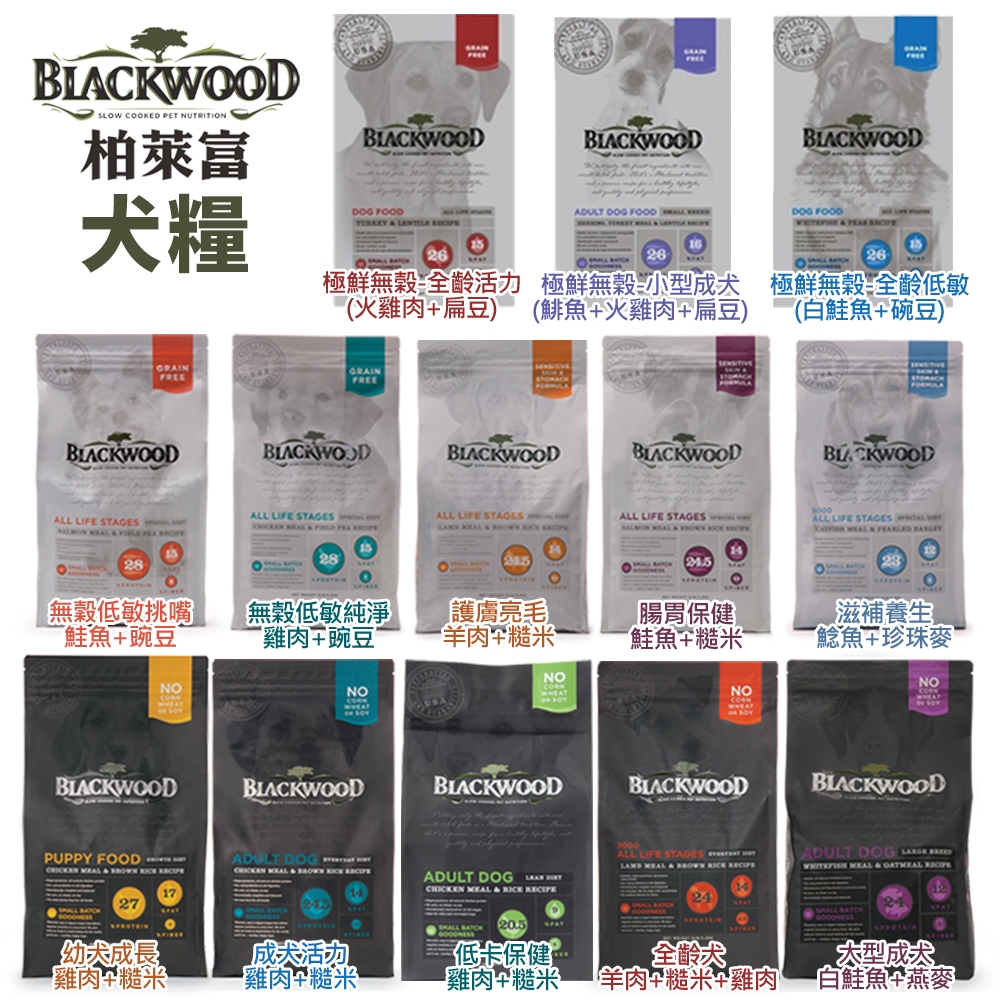 Blackwood 柏萊富 犬糧 2.2kg-6.8kg 功能性 極鮮無穀 幼犬 全犬 低卡保健 柏萊富狗『㊆㊆犬貓館』