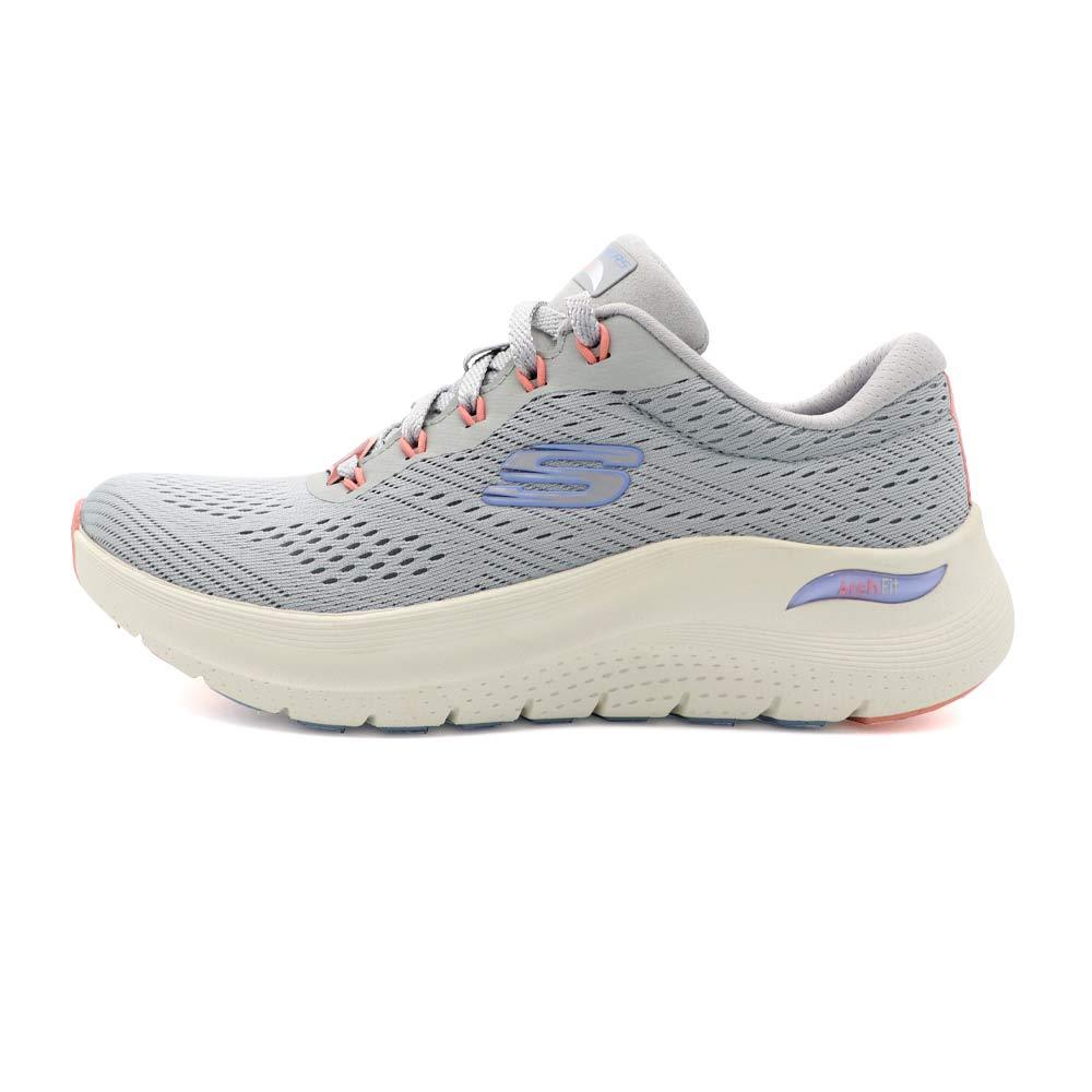 Skechers Arch Fit 灰色 網布 足弓支撐 休閒 運動鞋 女款 J2239【新竹皇家150051LGMT】