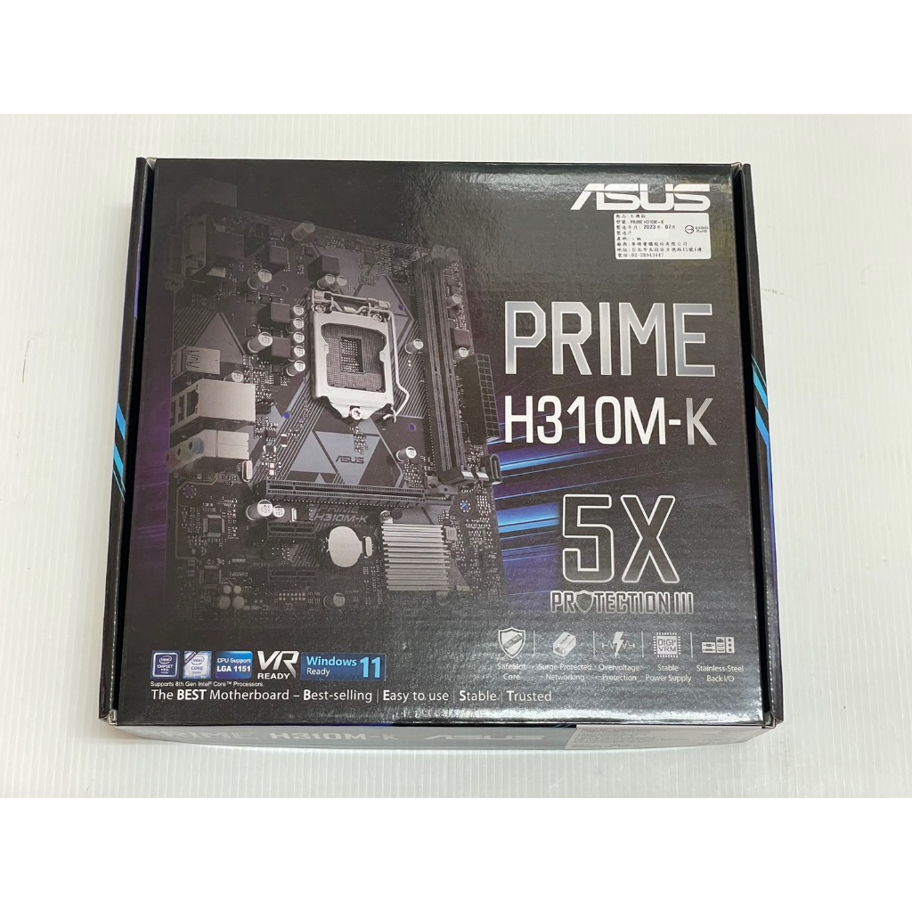 Ko Ma ASUS 華碩 PRIME H310M-K 主機板 H310M 八代 九代 INTEL M-ATX 1151