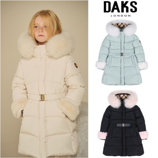 韓國 DAKS Kids 23FW 兒童 大童 狐狸皮草中長版鵝絨外套 羽絨外套