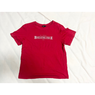 NET 紅印花上衣T恤（XL)
