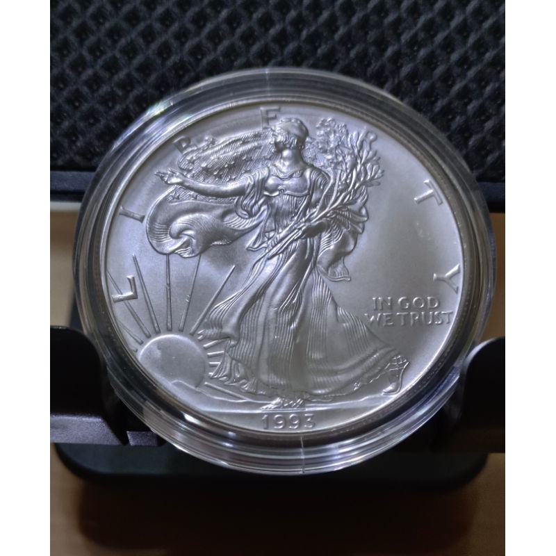 銀幣 紀念幣 1993 美國 鷹揚銀幣 999純銀 1盎司 （有年份值得收藏，最後一枚）