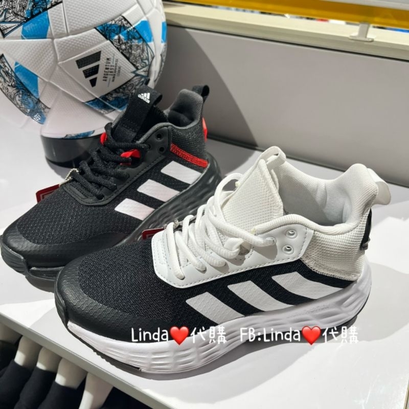 Linda❤️代購 ⚠️ Adidas 童鞋 輕量 耐磨 OWNTHEGAME 2.0 白GW1552 黑 IF2693