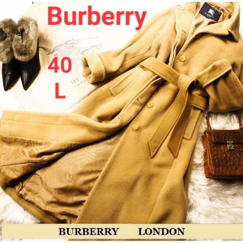 女40(L)／Burberry London 頂級款羊絨羊毛長大衣