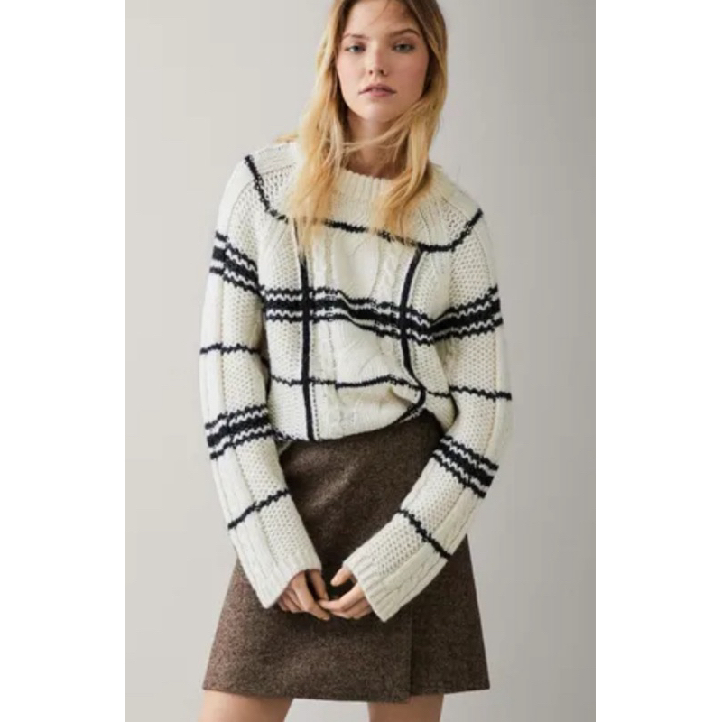 Massimo Dutti 線條麻花長袖毛衣