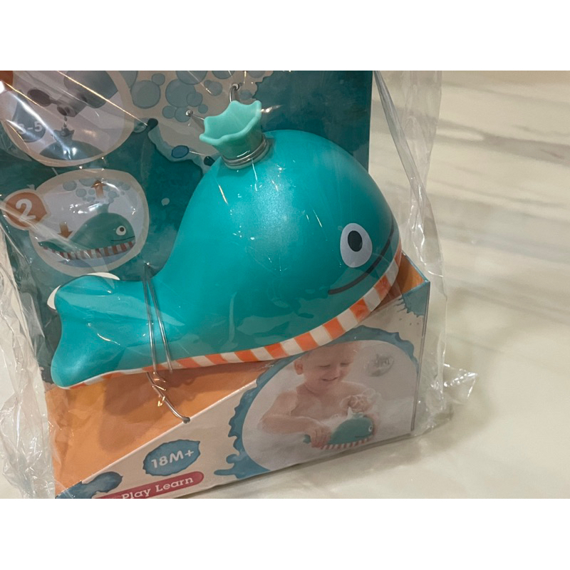 全新轉賣 德國Hape 大頭鯨魚吹泡泡 洗澡玩具 戲水玩具