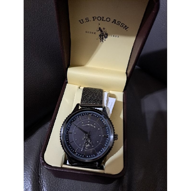 U.S. POLO ASSN中性風格米蘭鍊鋼錶
