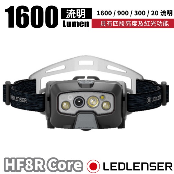 【LED LENSER】充電式數位調焦頭燈 HF8R Core LED電子燈/緊急照明 登山救難防災手電筒_502801