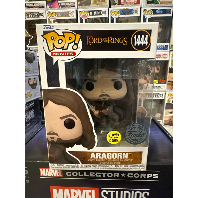 C&amp;J 盒損 現貨 Funko PoP 亞拉岡 魔戒 人皇 1444 夜光版 ARAGORN