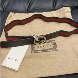 *漢森精品服飾*正品Gucci 古馳 織帶 彈性 雙G 皮帶 義大利製 寬2.5 全長75 可用到85CM 孩款 現貨