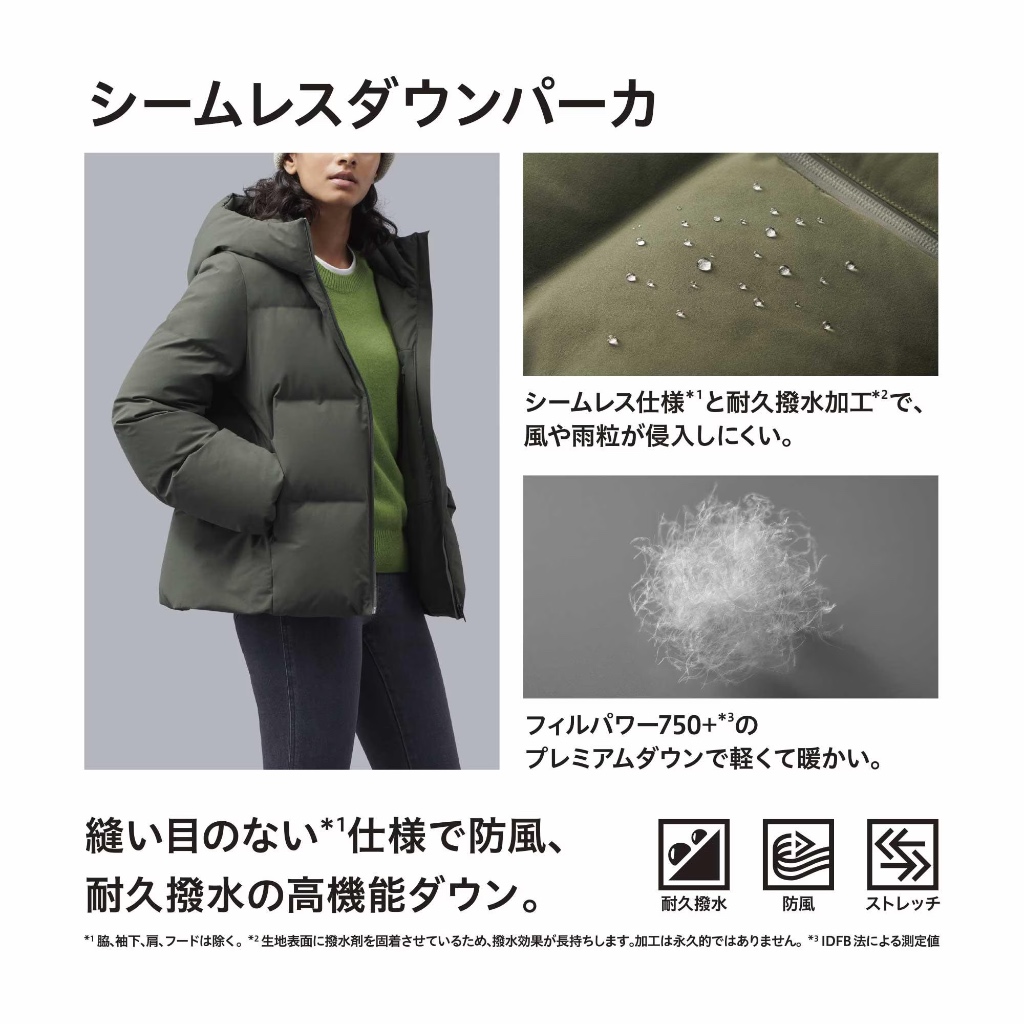 日本直送🇯🇵現貨UNIQLO 女裝無縫羽絨連帽外套 460920/440950 防風羽絨外套