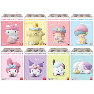 現貨💕BANDAI 三麗鷗好朋友軟膠公仔02 盒玩 酷洛米 大耳狗 布丁狗 Kitty 美樂蒂 帕恰狗 雙子星 萬代