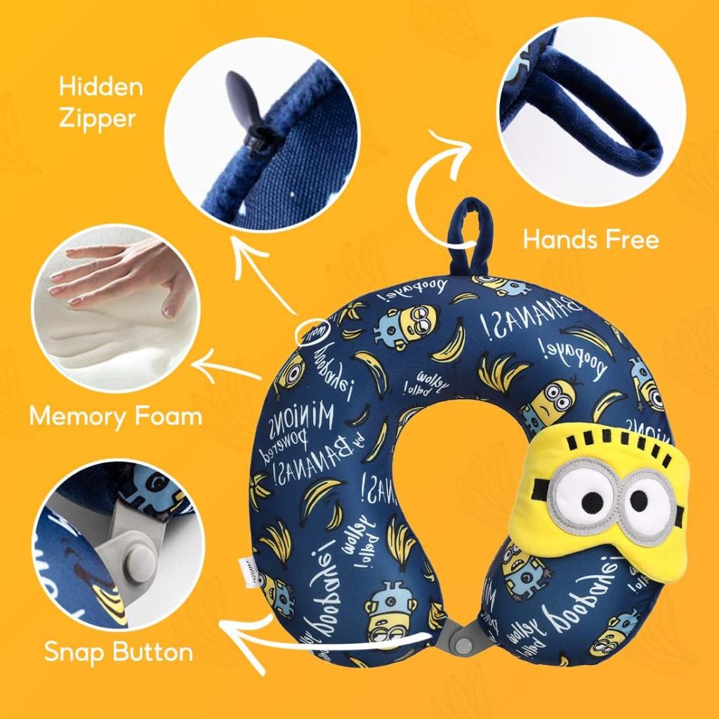 預購❤️正版❤️ 美國專櫃 Minions 小小兵 MINISO 枕頭 U型枕 眼罩 Pillow