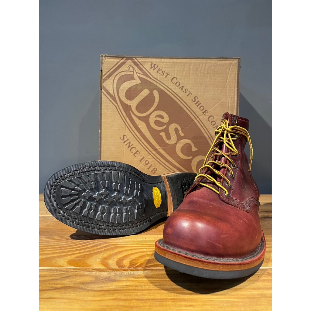 Wesco Boots - 7" Jobmaster Burgundy 酒紅色油蠟皮綁帶工作靴