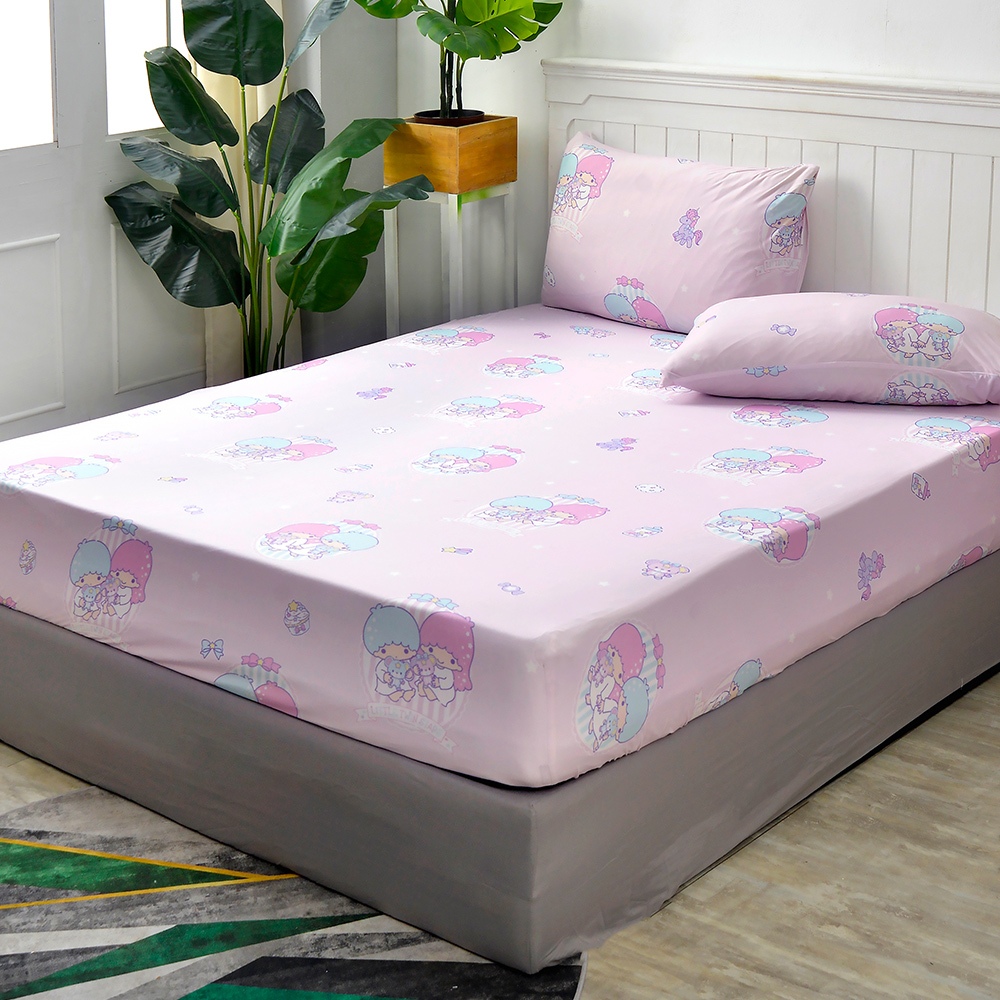 La Belle 海島針織棉 床包枕套組 單/雙/加 格蕾寢飾 雙星仙子甜蜜星空 柔軟 親膚 三麗鷗