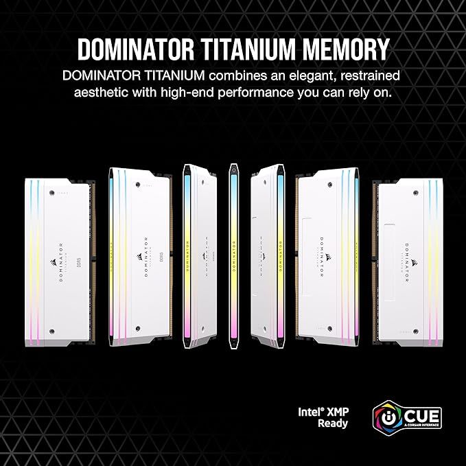 Corsair Dominator 鈦 白色 RGB DDR5 48GB(2x24GB) 7200MHz 7400MHz