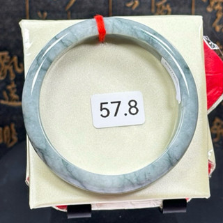 天然翡翠A貨 淡淡綠飄花色根18.4圍 附小證書 天然緬甸玉A貨 翡翠 手鐲 玉鐲 翡翠A貨 063588