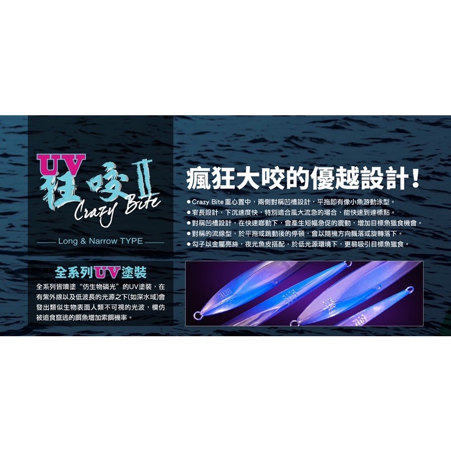 【漁樂商行】百川鐵板 2代crazybite-II狂咬電鍍鐵板 黑木 UV塗層 船釣 釣魚配件