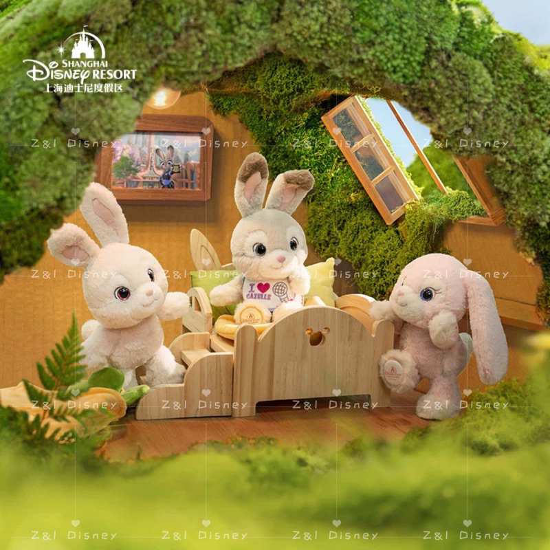 Z&amp;I 迪士尼 上海 樂園代購 動物方城市 瘋狂動物城 霍普斯家族 包巾小兔 粉紅色 奶油色 灰色 嬰兒 安撫玩偶 娃娃