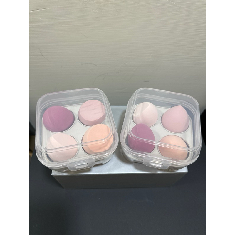 全新 最低價 美妝蛋 自帶收納盒4個裝親水性柔軟細膩粉撲彩妝蛋 化妝棉 海綿 粉撲 蛋形粉撲 化妝蛋
