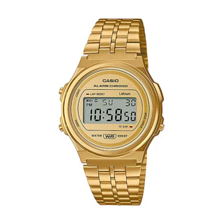 【CASIO 卡西歐】復古時尚電子不鏽鋼腕錶-復古金/A171WEG-9A/台灣總代理公司貨享一年保固