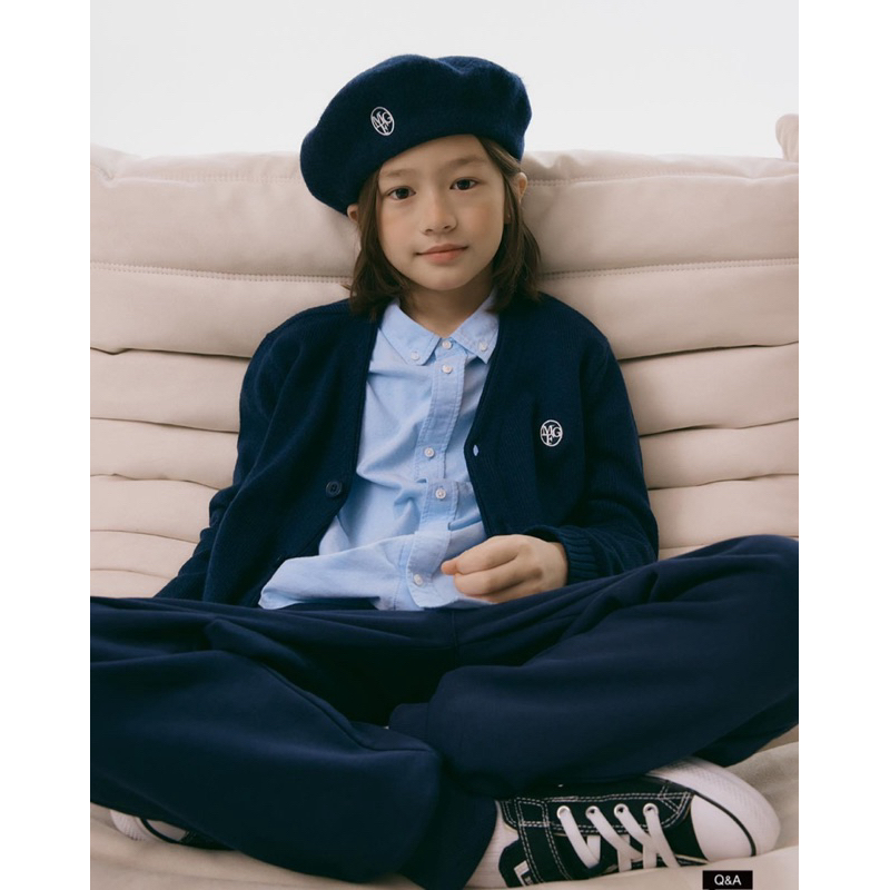韓國🇰🇷 兒童季節限定MFG羊毛貝蕾帽 南瓜帽 黑色羊毛貝雷帽