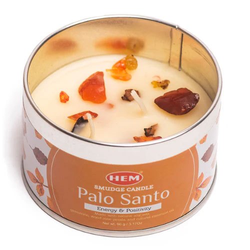 【HEM】PALO SANTO SMUDGE CANDLE 祕魯聖木 水晶 香氛蠟燭 (90g) 化學原宿