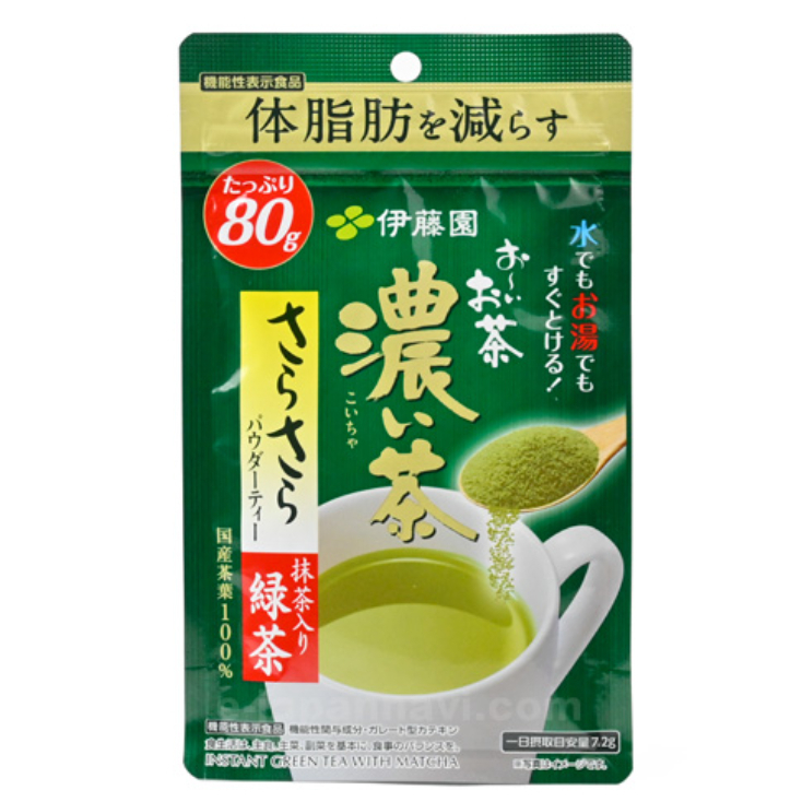 ★日本代購JP★ 日本 伊藤園 濃厚 濃味 抹茶粉  脂肪 80G 大容量 綠茶 即溶 無糖 日版