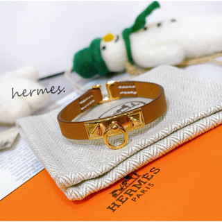 二手旗艦 Hermès KELLY 全新現貨 金棕色 皮帶 手環 T2(中友店)