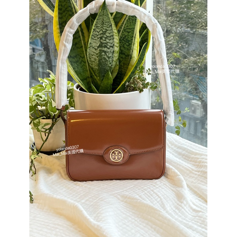 TORY BURCH /TB Robinson 漆皮 亮面 腋下包 手提包 馬鞍包 斜背包 側背包 肩背包